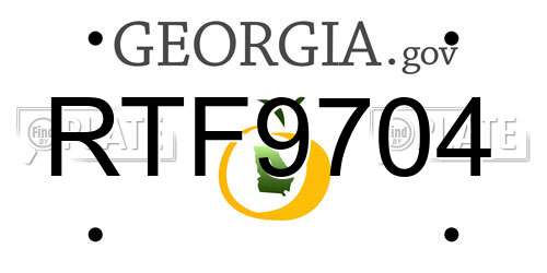 RTF9704 Georgia License Plate