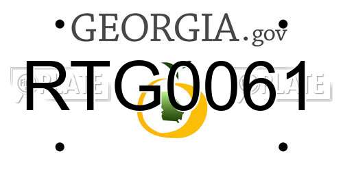 RTG0061 Georgia License Plate