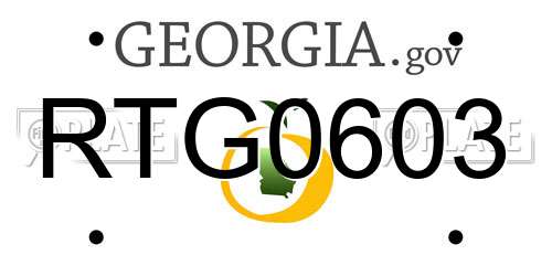 RTG0603 Georgia License Plate
