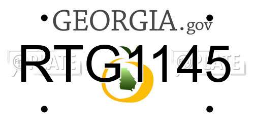 RTG1145 Georgia License Plate