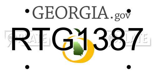 RTG1387 Georgia License Plate