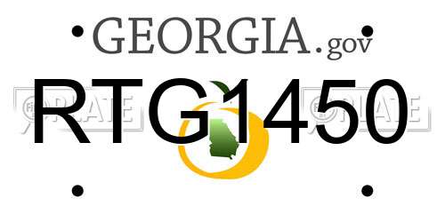 RTG1450 Georgia License Plate