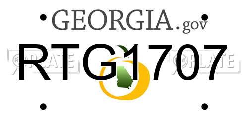 RTG1707 Georgia License Plate