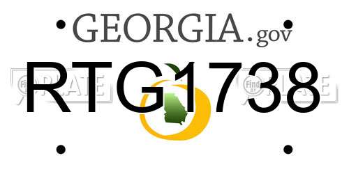RTG1738 Georgia License Plate