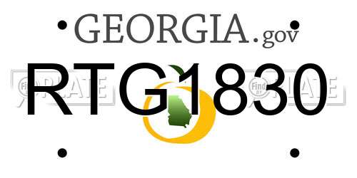 RTG1830 Georgia License Plate