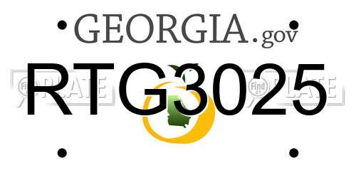 RTG3025 Georgia License Plate