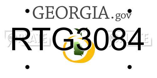 RTG3084 Georgia License Plate