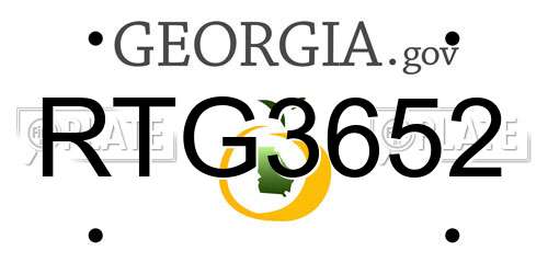 RTG3652 Georgia License Plate