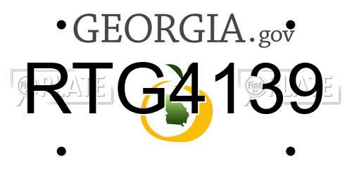 RTG4139 Georgia License Plate