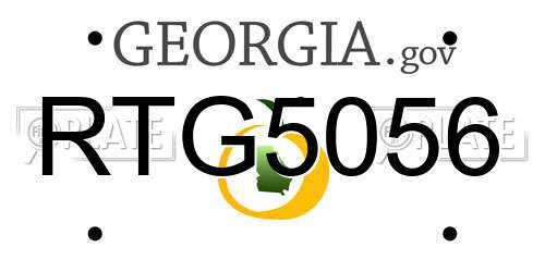 RTG5056 Georgia License Plate