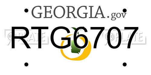 RTG6707 Georgia License Plate
