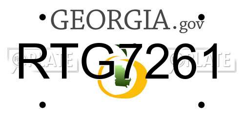 RTG7261 Georgia License Plate