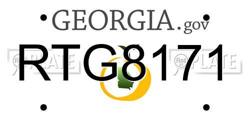 RTG8171 Georgia License Plate