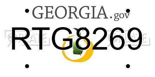 RTG8269 Georgia License Plate