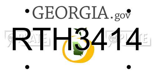 RTH3414 Georgia License Plate