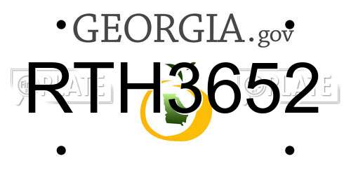 RTH3652 Georgia License Plate