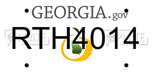 RTH4014 Georgia License Plate