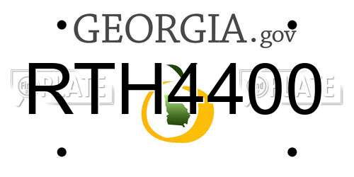 RTH4400 Georgia License Plate