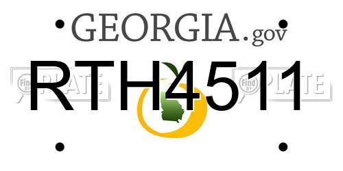 RTH4511 Georgia License Plate