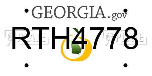RTH4778 Georgia License Plate