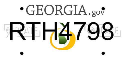 RTH4798 Georgia License Plate