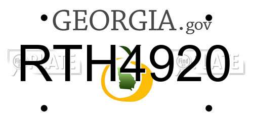 RTH4920 Georgia License Plate