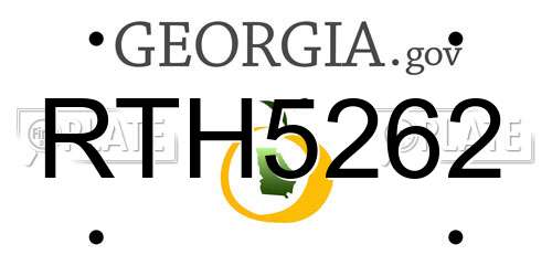 RTH5262 Georgia License Plate