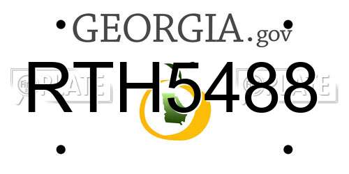 RTH5488 Georgia License Plate