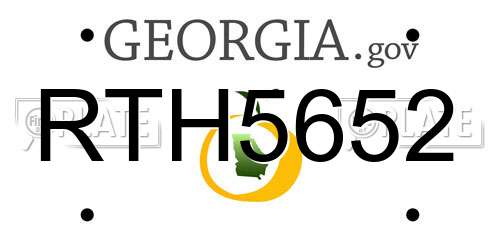 RTH5652 Georgia License Plate