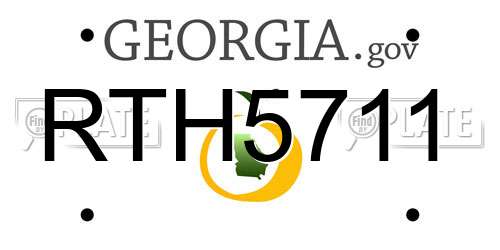 RTH5711 Georgia License Plate
