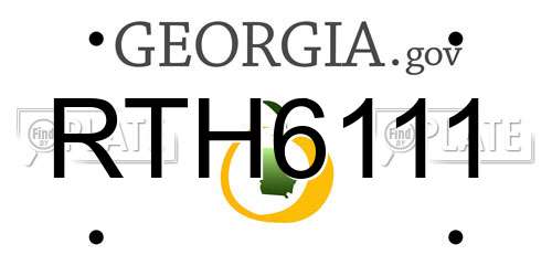 RTH6111 Georgia License Plate