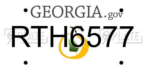 RTH6577 Georgia License Plate