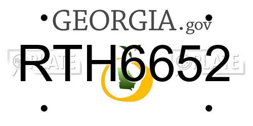 RTH6652 Georgia License Plate