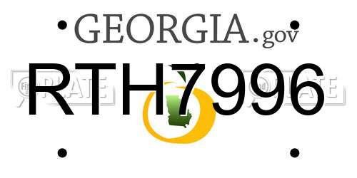 RTH7996 Georgia License Plate