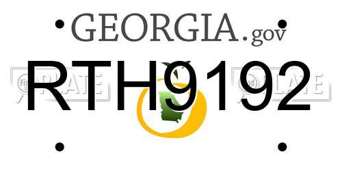 RTH9192 Georgia License Plate