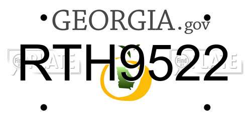 RTH9522 Georgia License Plate