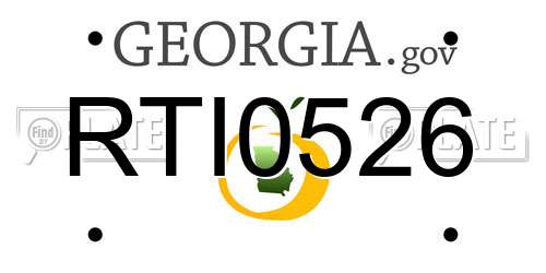 RTI0526 Georgia License Plate
