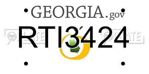 RTI3424 Georgia License Plate