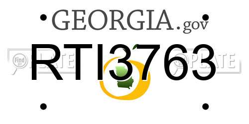 RTI3763 Georgia License Plate