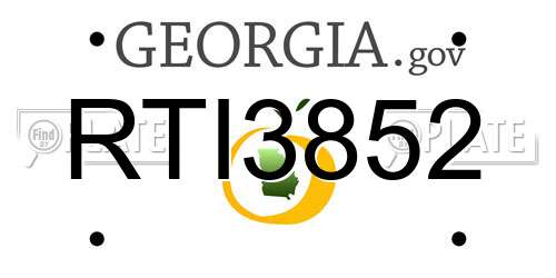 RTI3852 Georgia License Plate