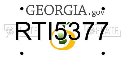 RTI5377 Georgia License Plate