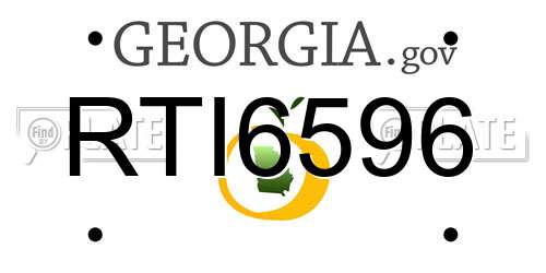 RTI6596 Georgia License Plate