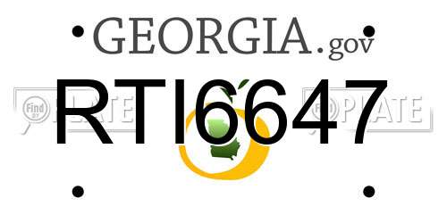 RTI6647 Georgia License Plate