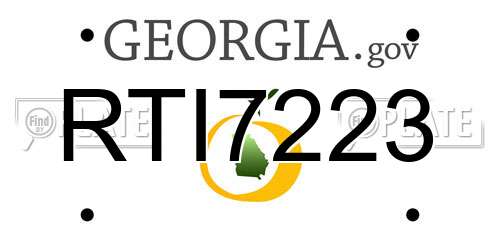 RTI7223 Georgia License Plate