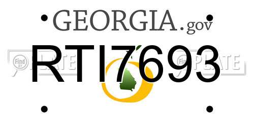 RTI7693 Georgia License Plate