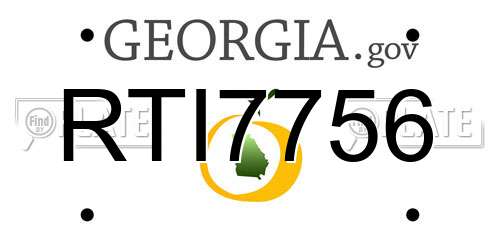 RTI7756 Georgia License Plate