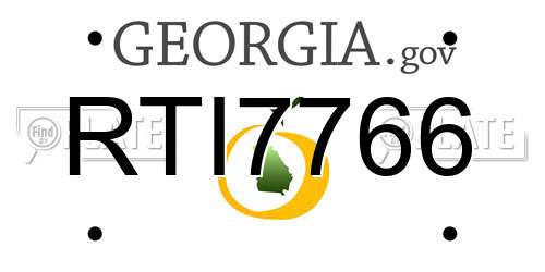 RTI7766 Georgia License Plate
