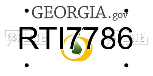 RTI7786 Georgia License Plate