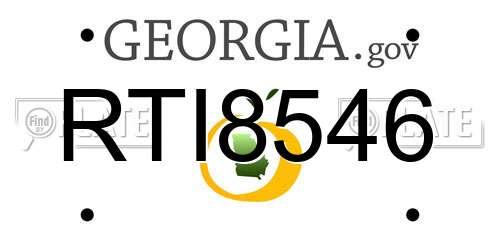 RTI8546 Georgia License Plate