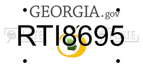 RTI8695 Georgia License Plate